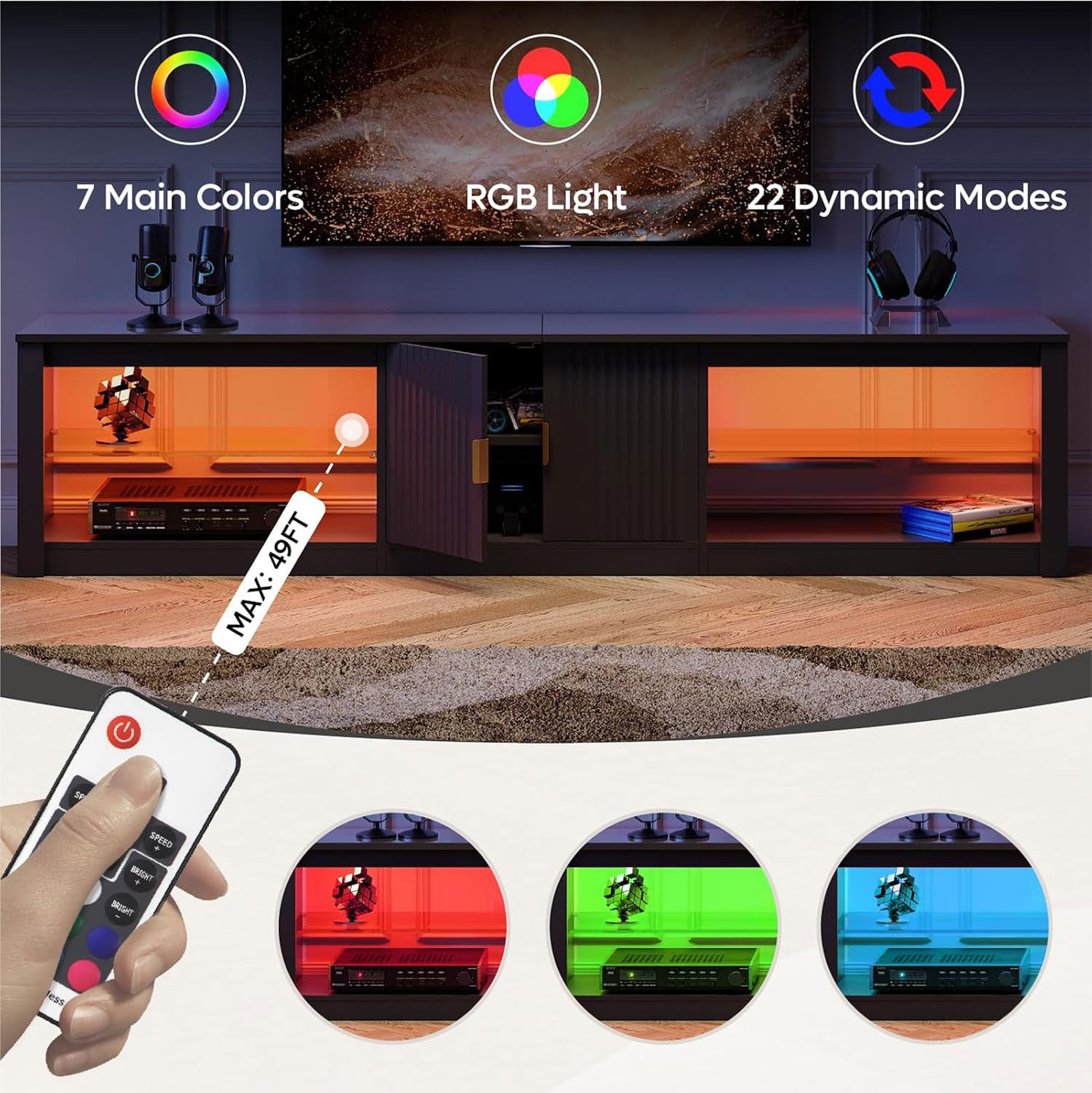 Gaming Console Cabinet - Mobile TV da 80 Pollici per