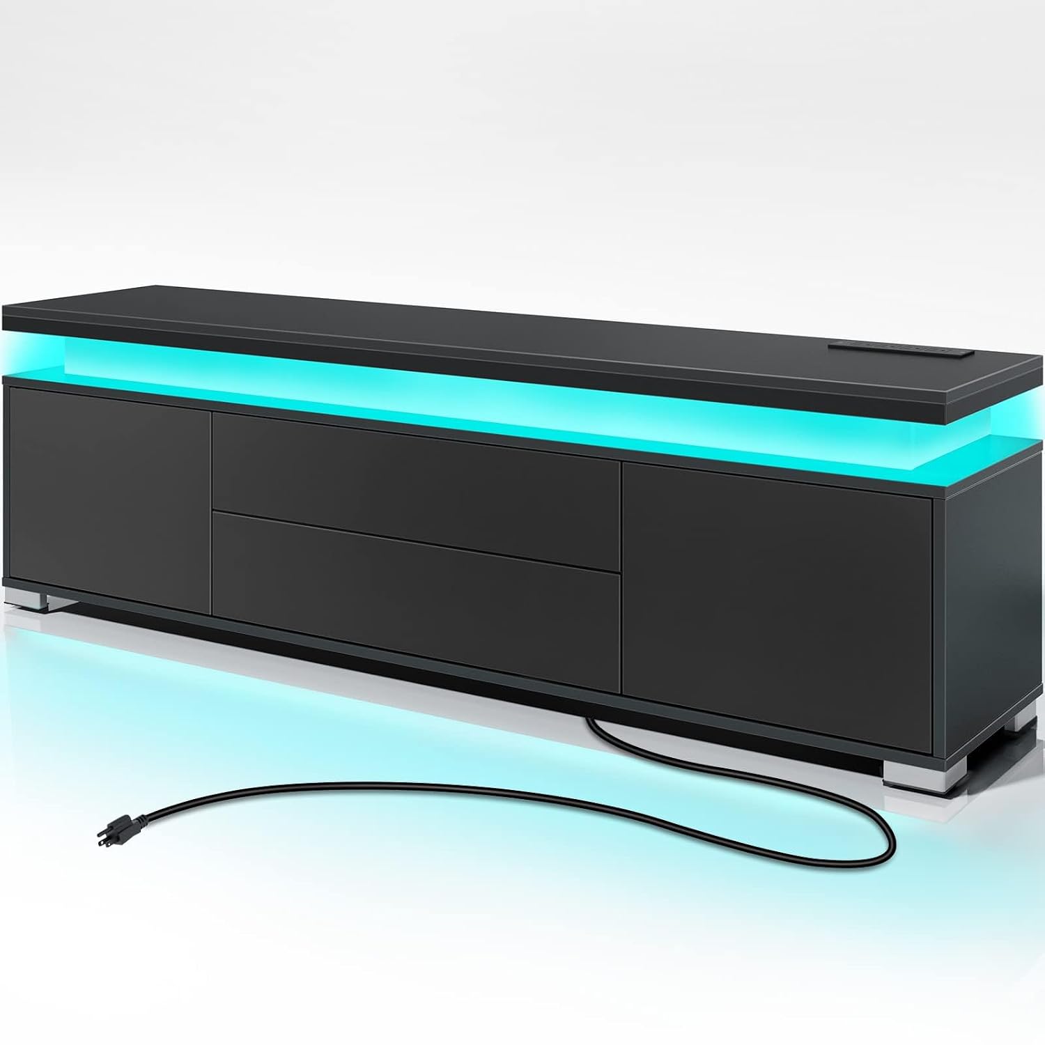 Gaming Console Cabinet - Mobile TV con Presa di Corrente