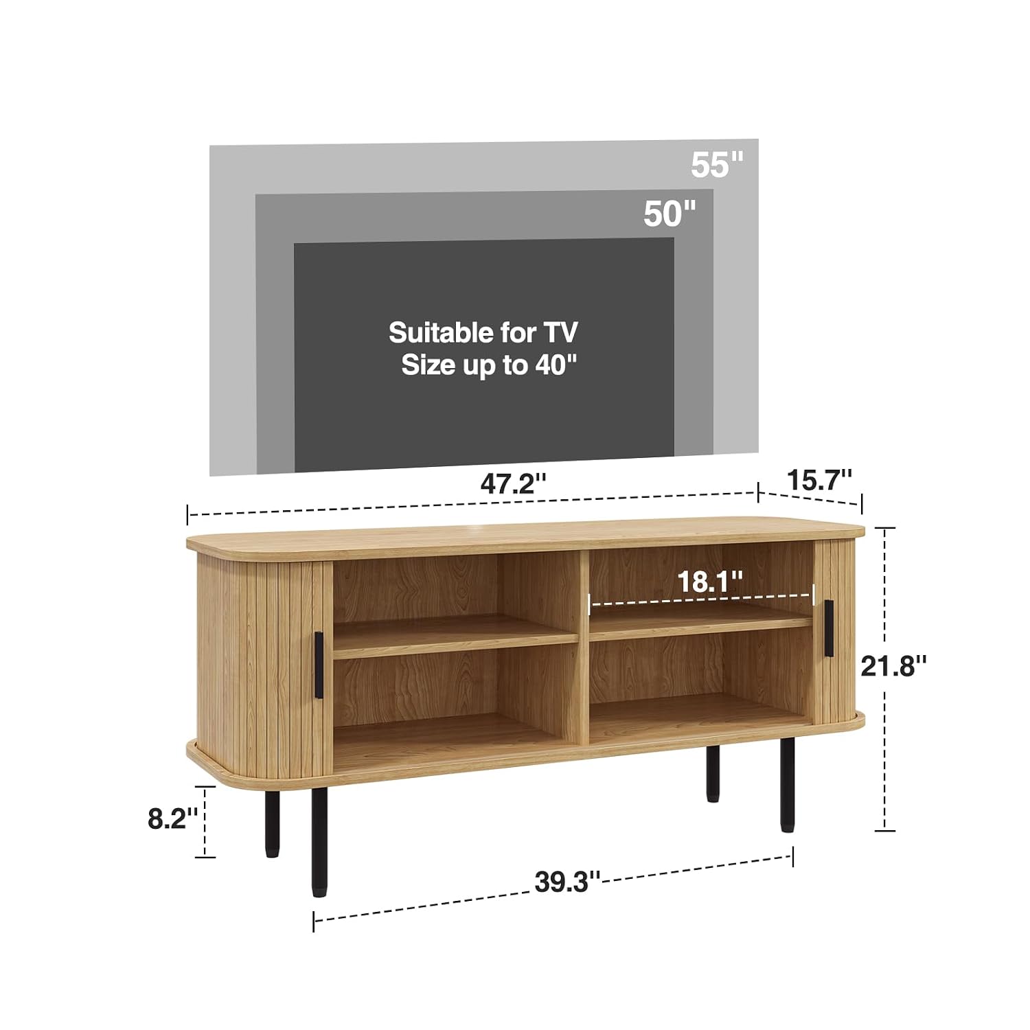 Mobile TV scanalato naturale d - Gaming Console Cabinet recensione e prezzo