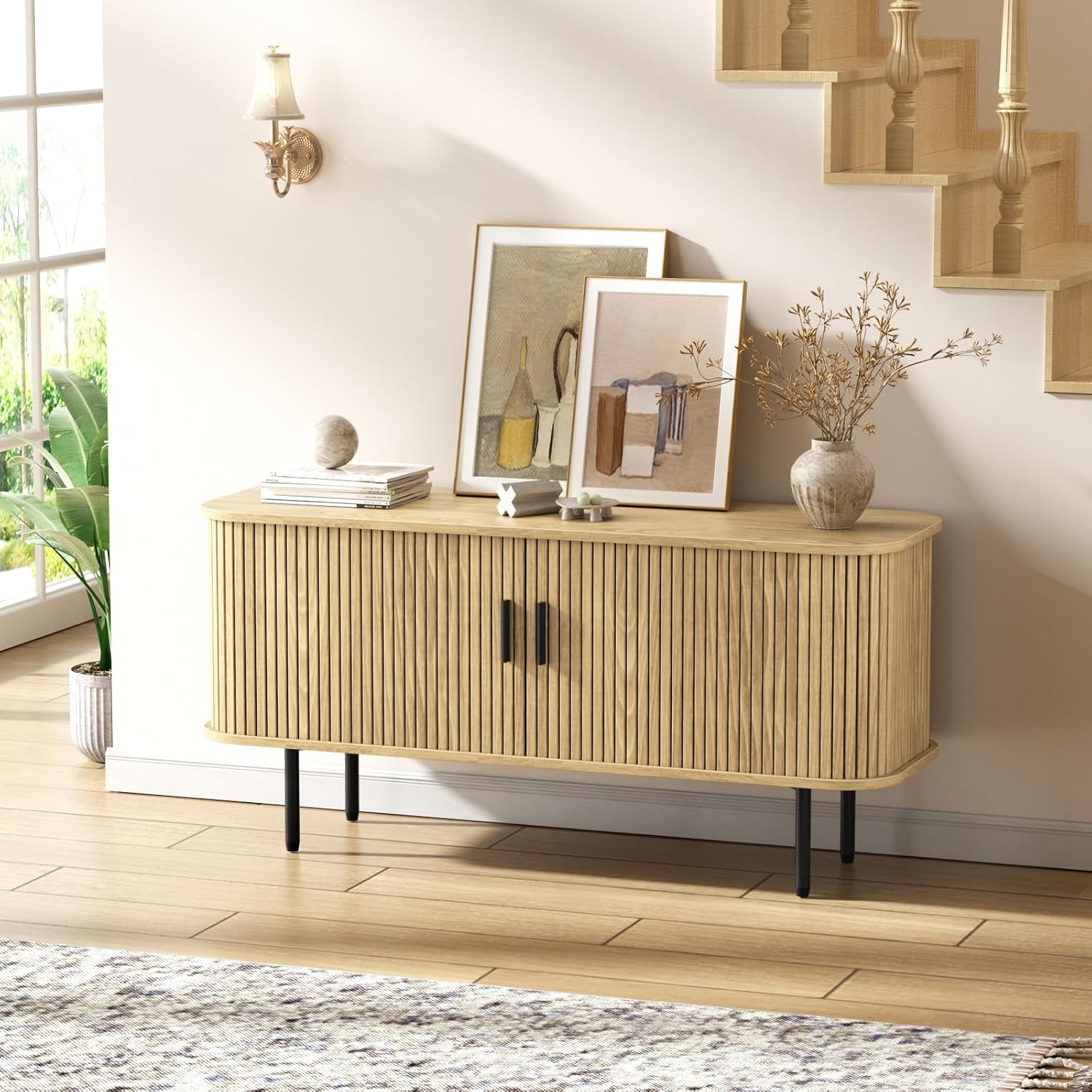 Mobile TV scanalato naturale d - Gaming Console Cabinet recensione e prezzo
