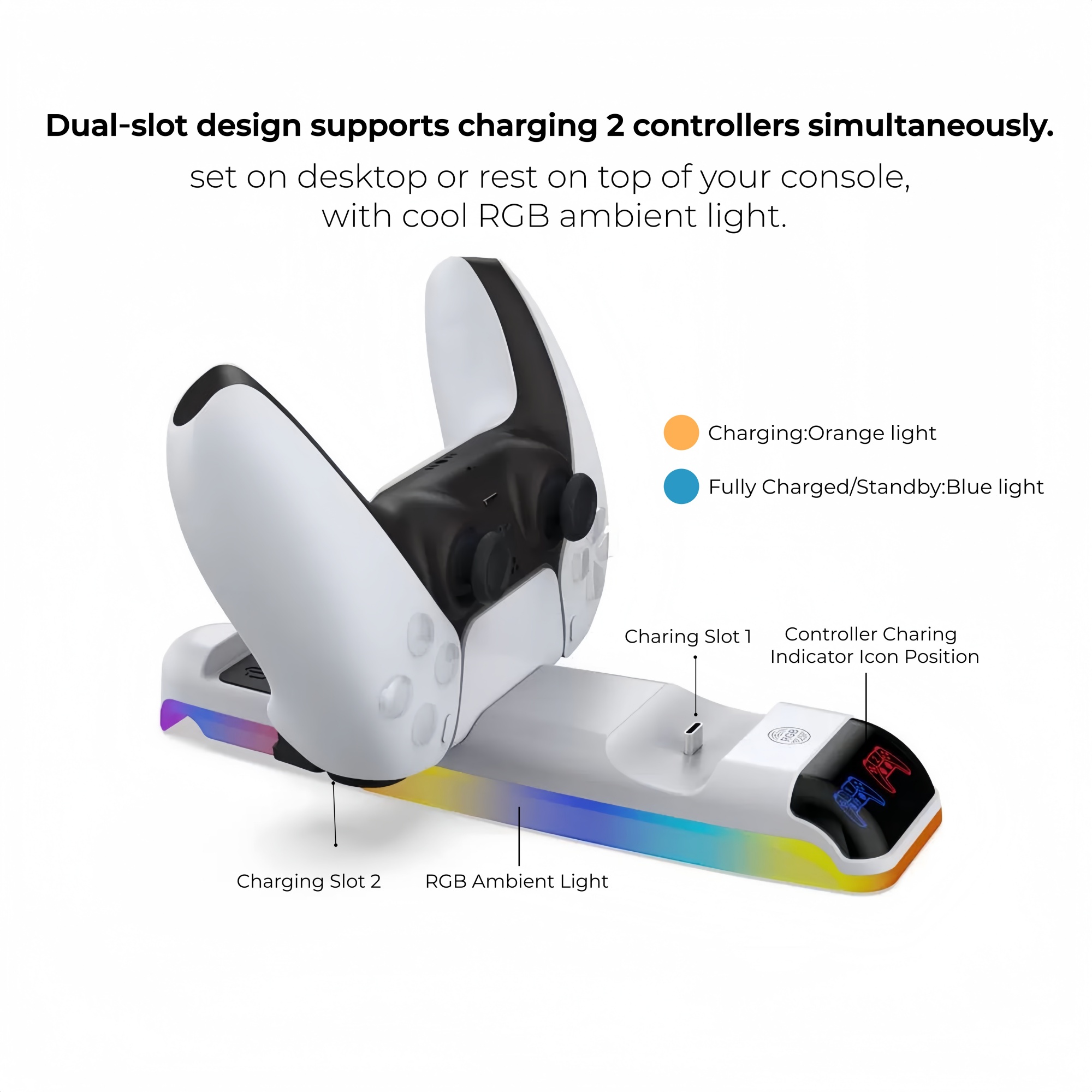 Base di Ricarica con Luce RGB  - Sony Controller Dualsense recensione e prezzo