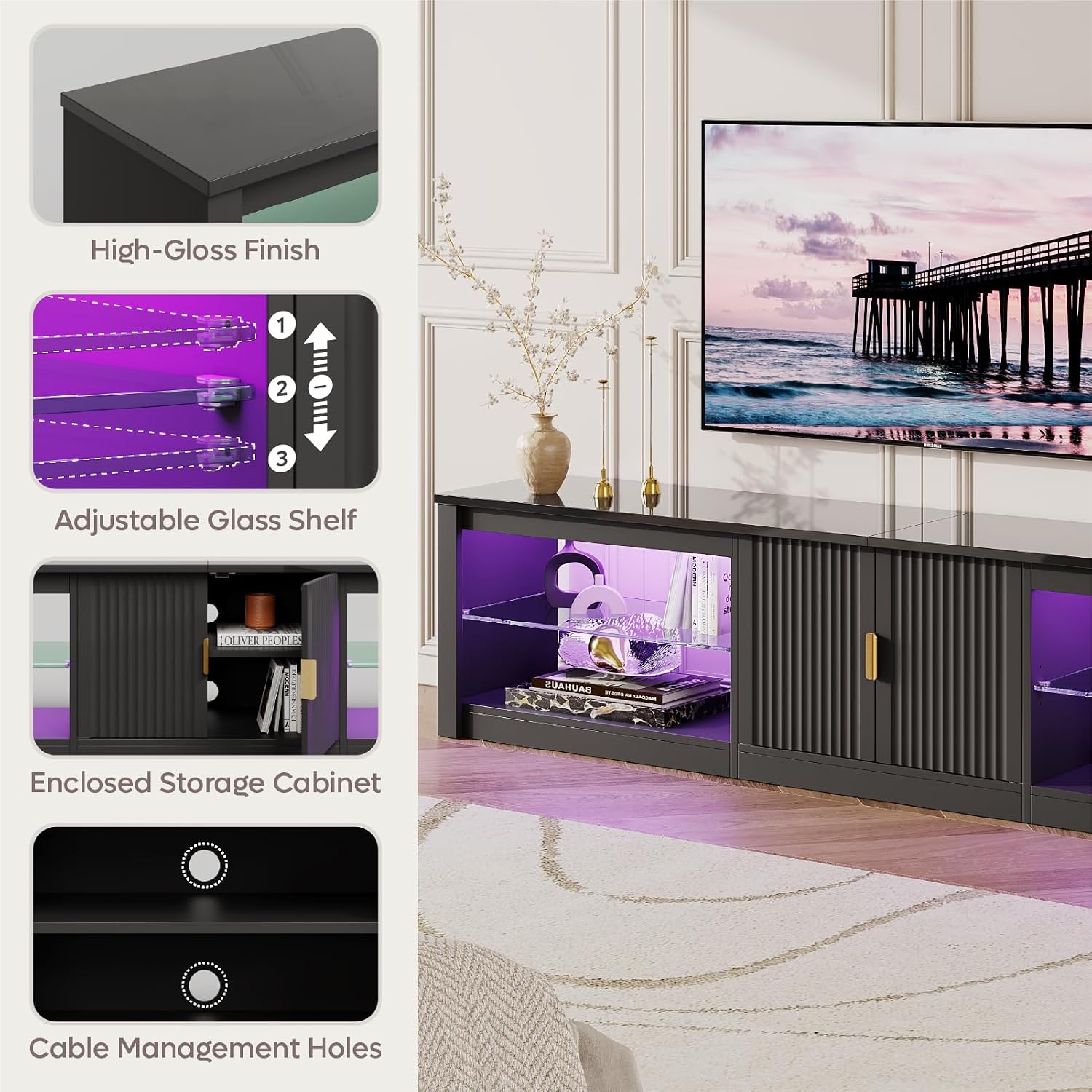 Mobile TV da 80 Pollici per TV - Gaming Console Cabinet recensione e prezzo